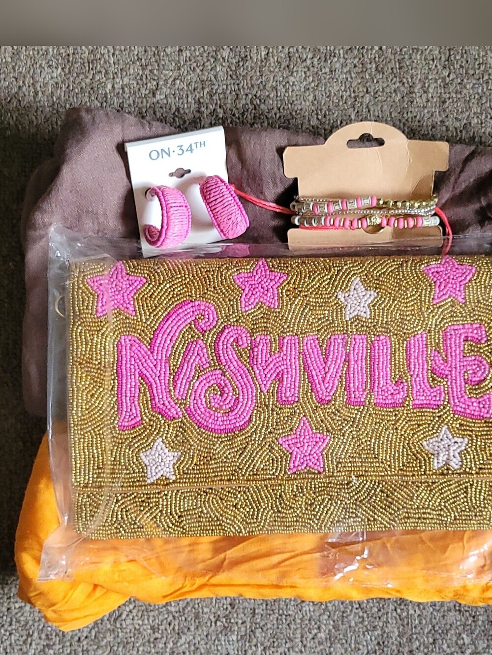 NWT NASHVILLE or Bust BUNDLE!  Beaded Clutch Crossbody & Accessories